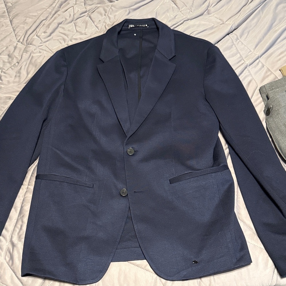 Zara Dark Blue Formal Blazer small hole in the bottom left